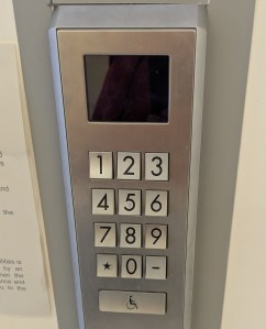 Panel of buttons used to call a lift